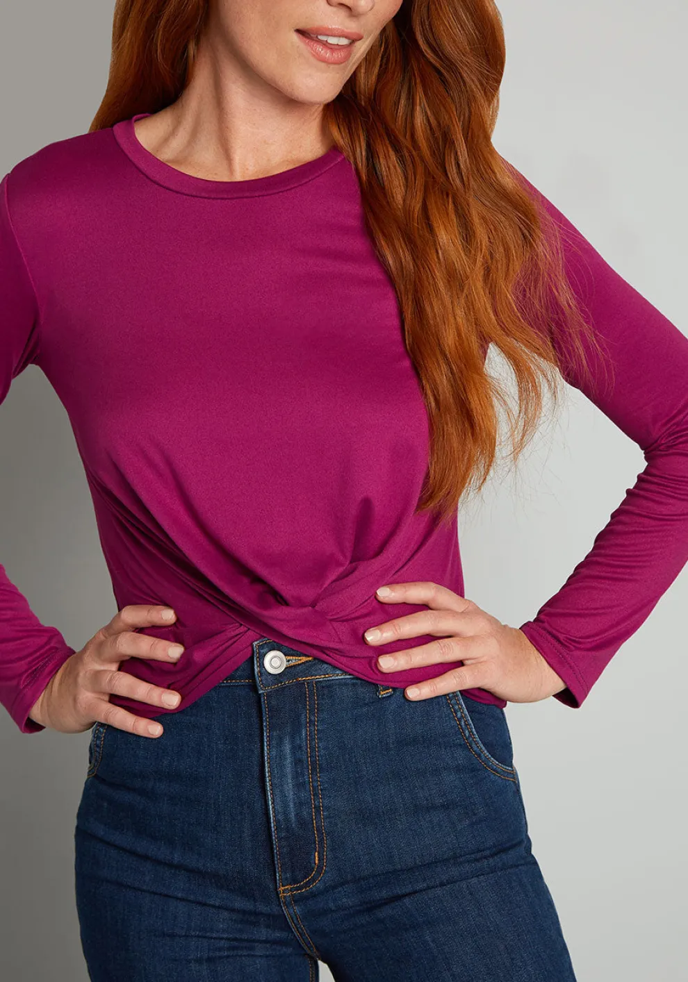 A Twist Of Fun Long Sleeve Knit Top