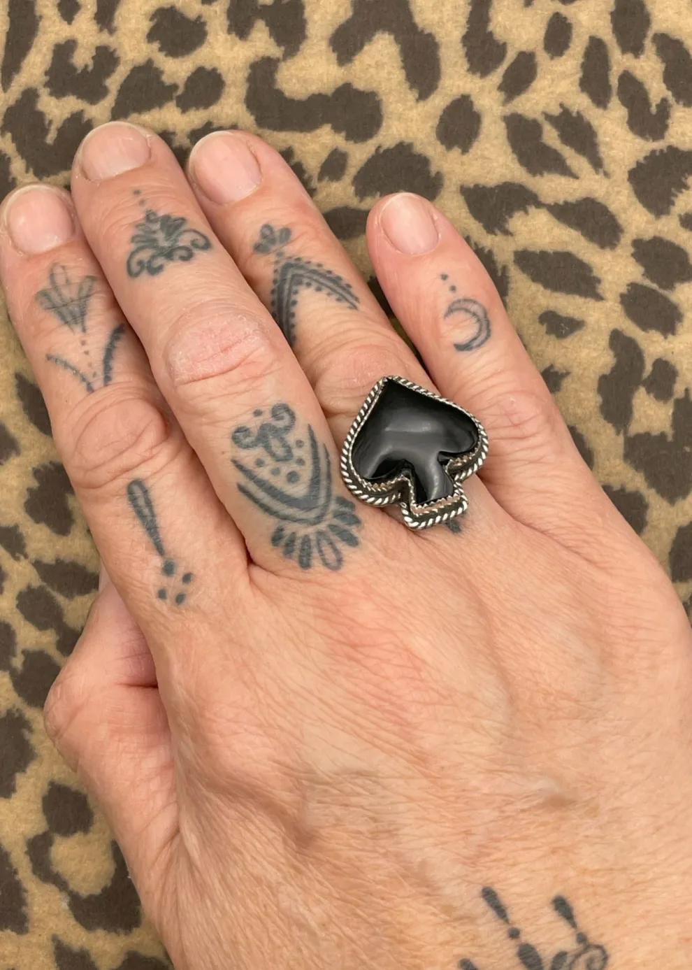 Ace of Spades Black Onyx Ring