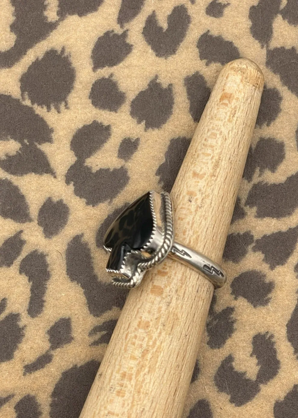 Ace of Spades Black Onyx Ring