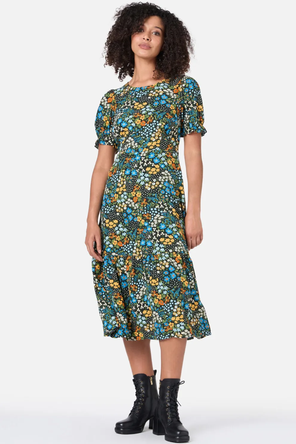 Ada 90's Floral Midi Dress