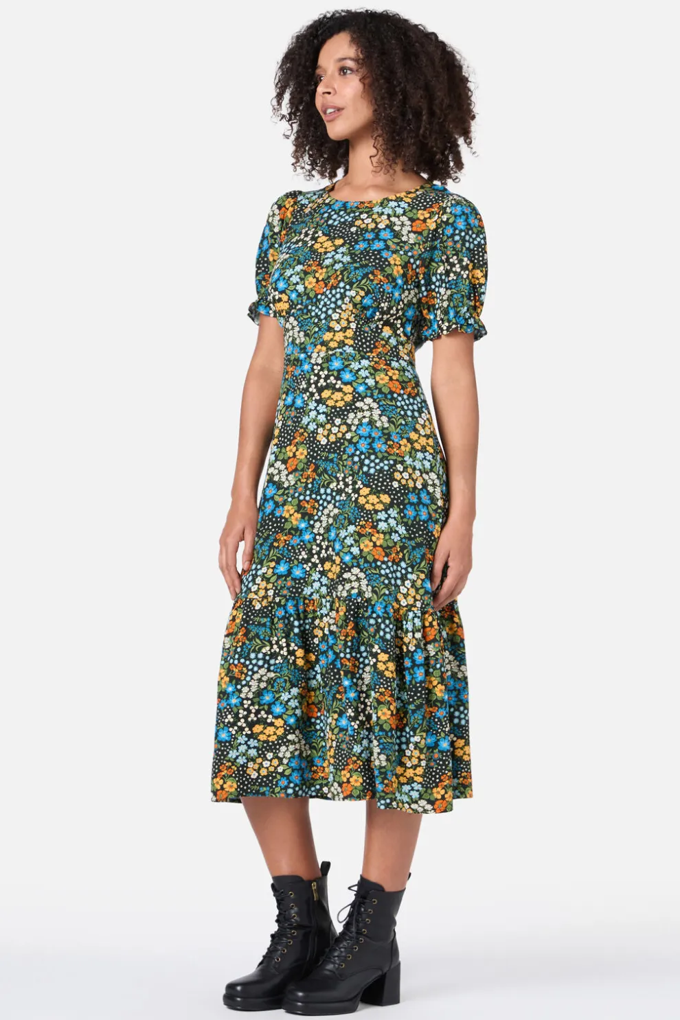 Ada 90's Floral Midi Dress