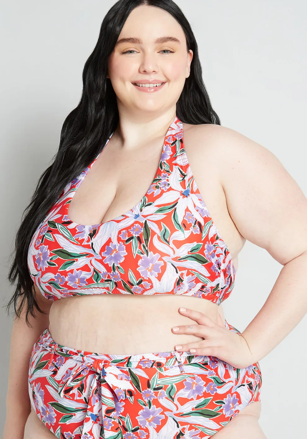 Allison Halter Bikini Top in Floral