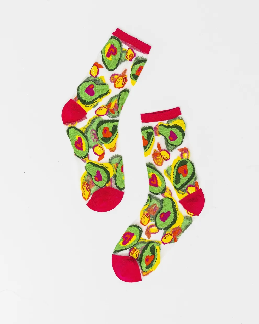 Avocado Lover Sheer Crew Sock