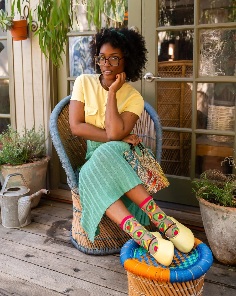 Avocado Lover Sheer Crew Sock