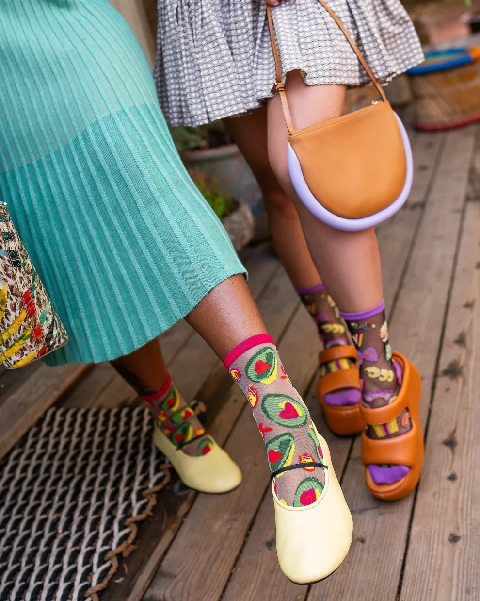 Avocado Lover Sheer Crew Sock