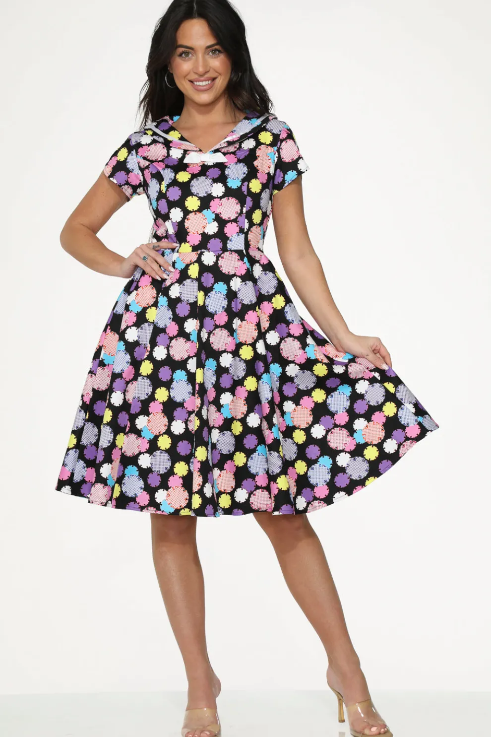 Black & Purple Swing Dress