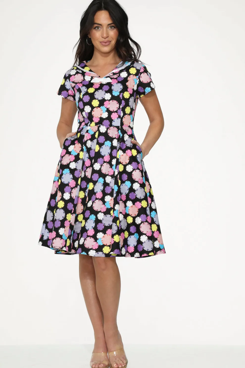 Black & Purple Swing Dress