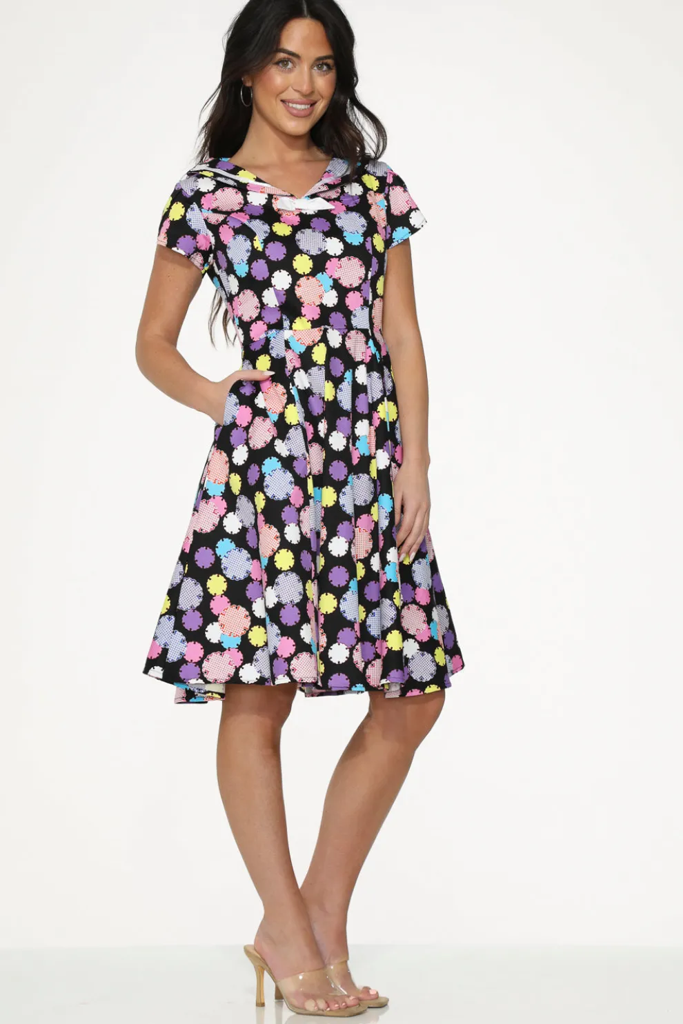 Black & Purple Swing Dress