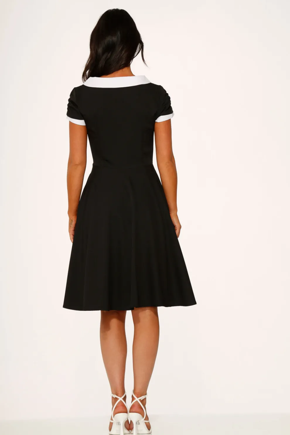 Black & White Keyhole Swing Dress