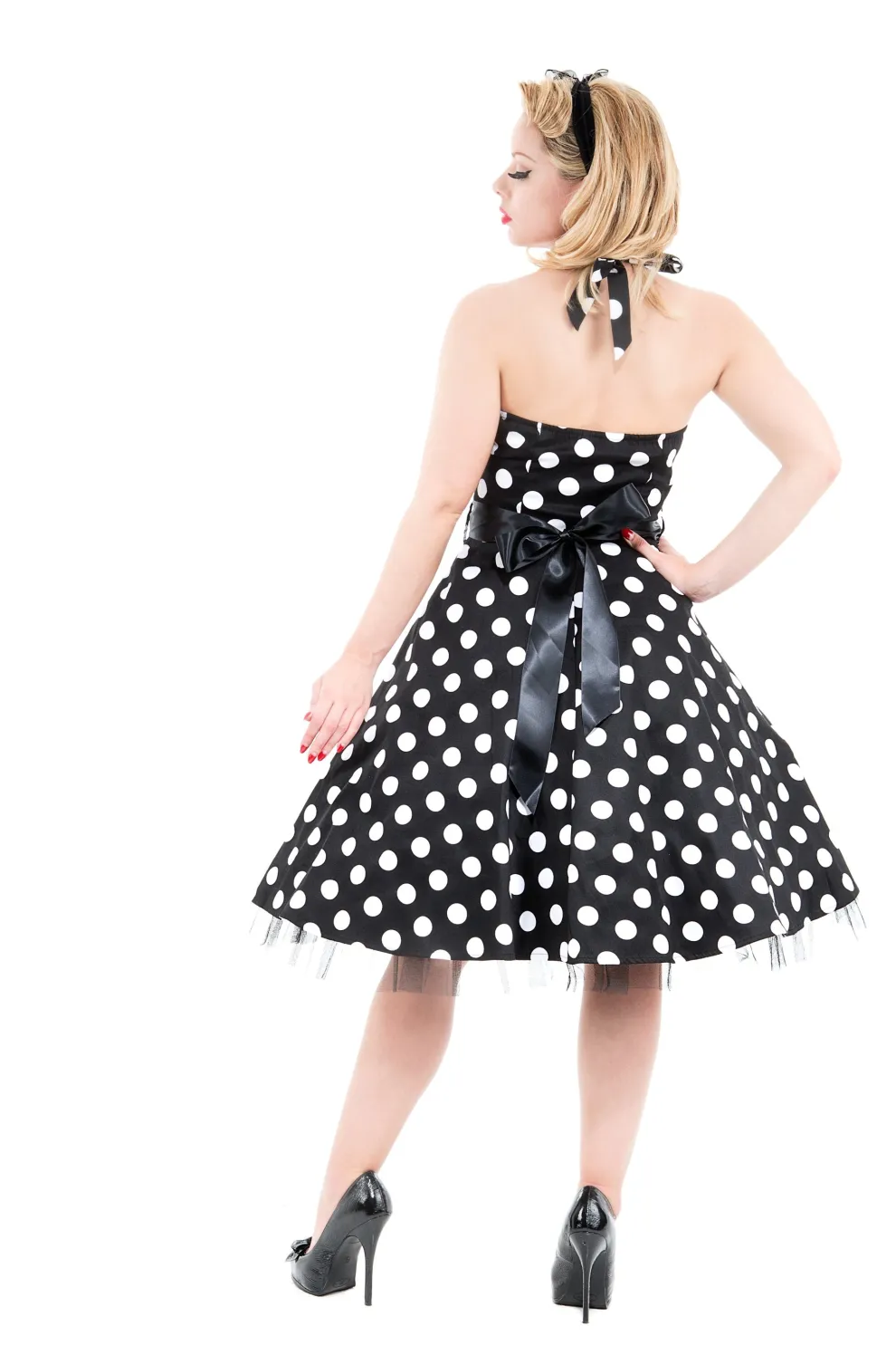 Black & White Minnie Halter Dress