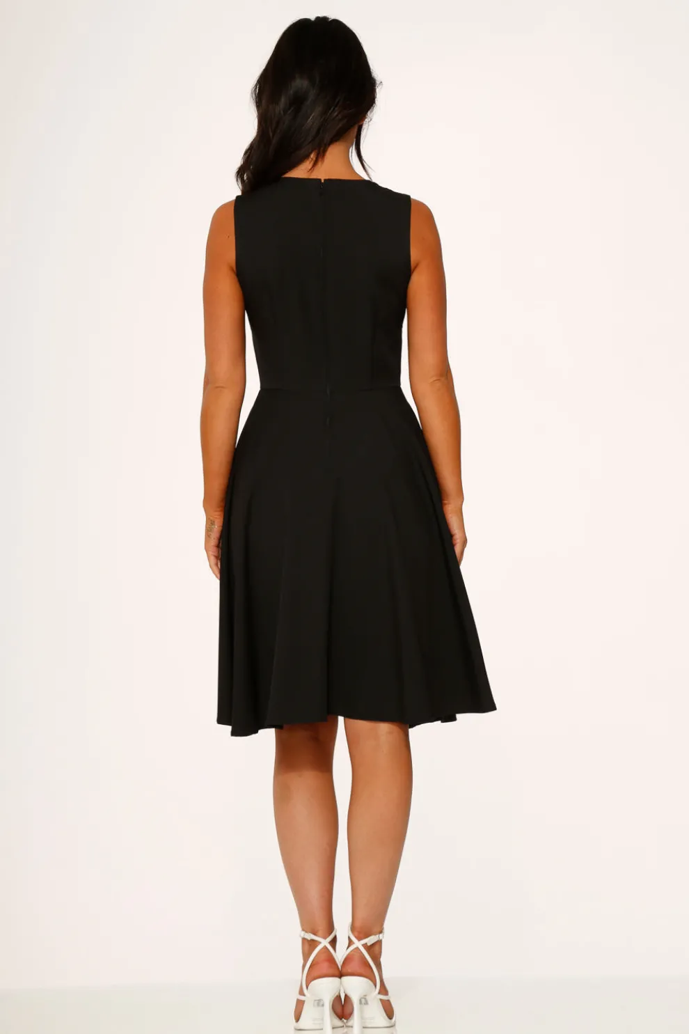 Black & White Piping Swing Dress