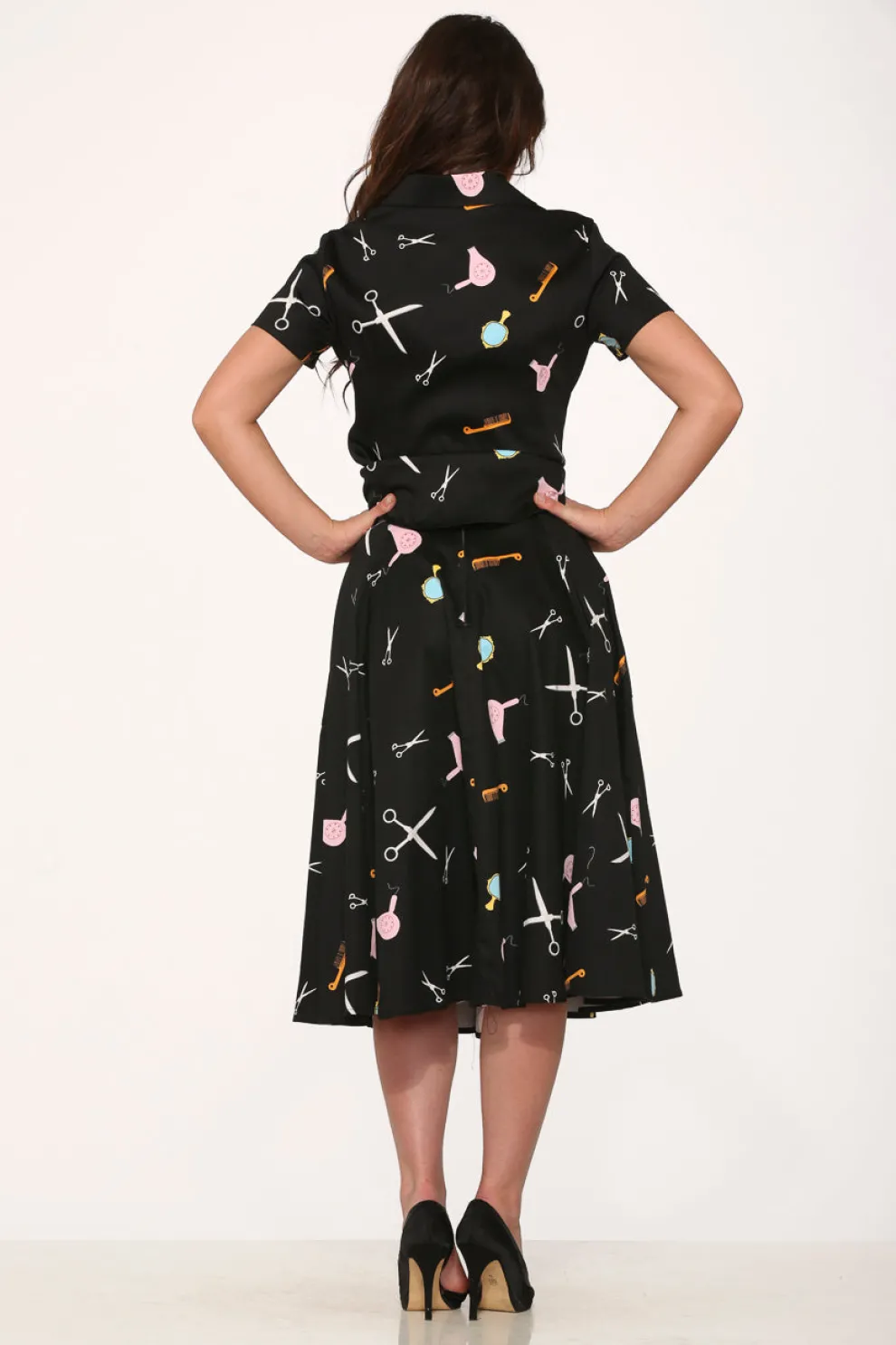 Black Beauty Salon Top & Skirt