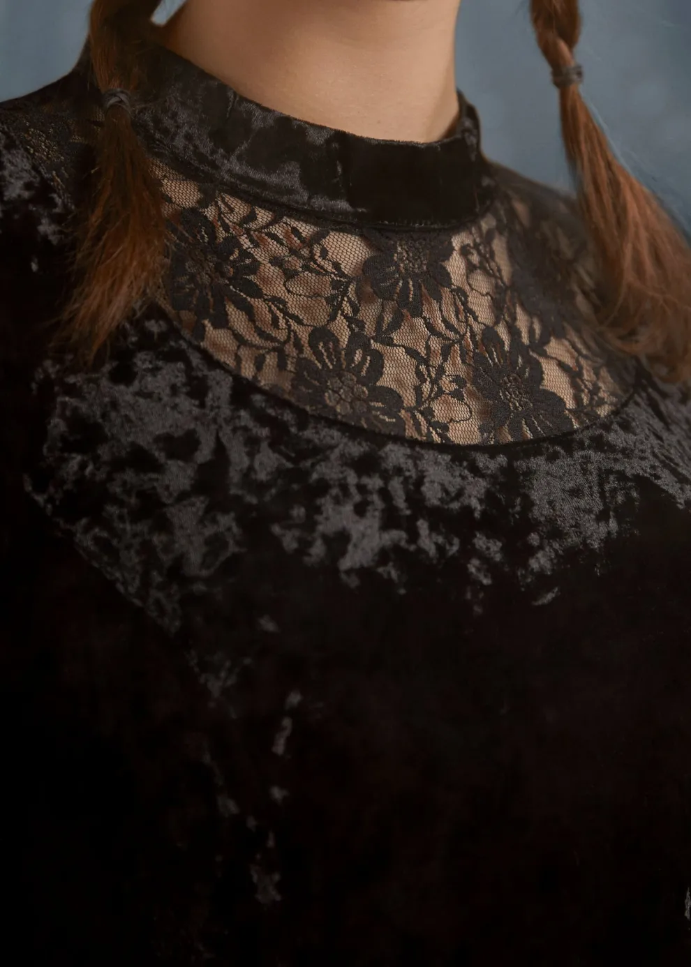 Black Diamond Velvet Swing Dress