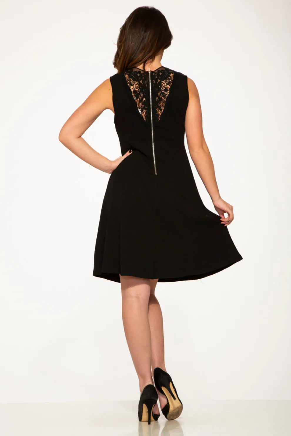 Black Mini Night Out Swing Dress