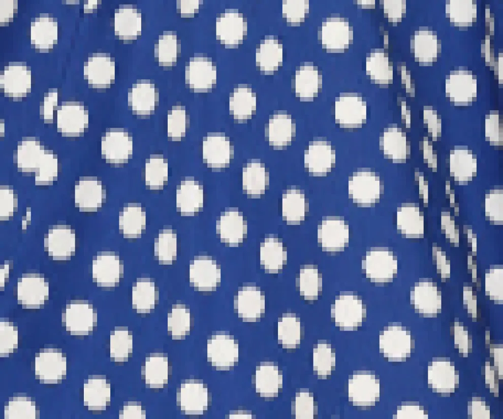 Blue Polka Dot Swing Dress