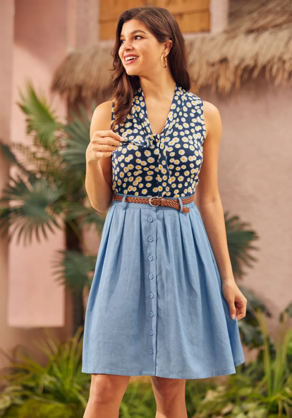 Bookstore's Best Chambray A-Line Skirt