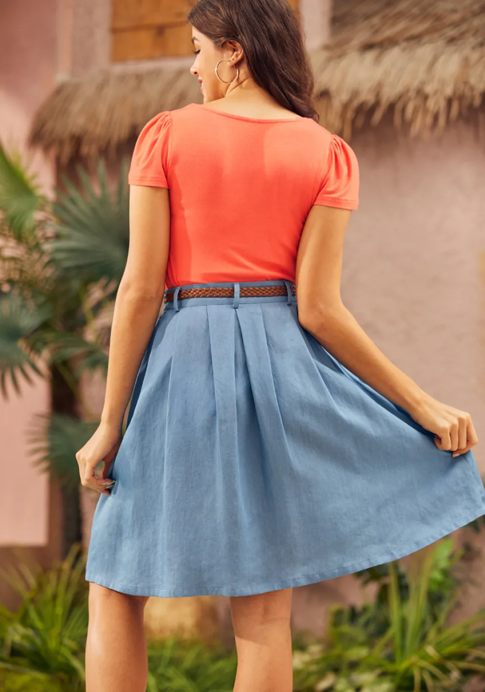 Bookstore's Best Chambray A-Line Skirt