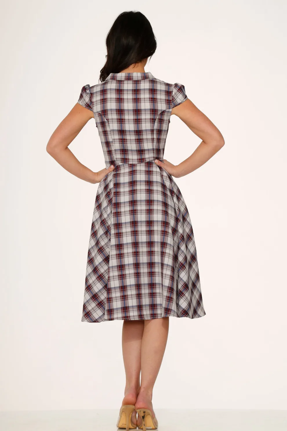 Brown Plaid Swing Dress