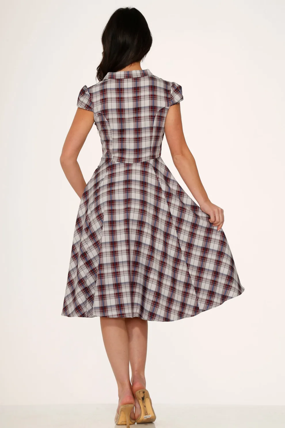 Brown Plaid Swing Dress