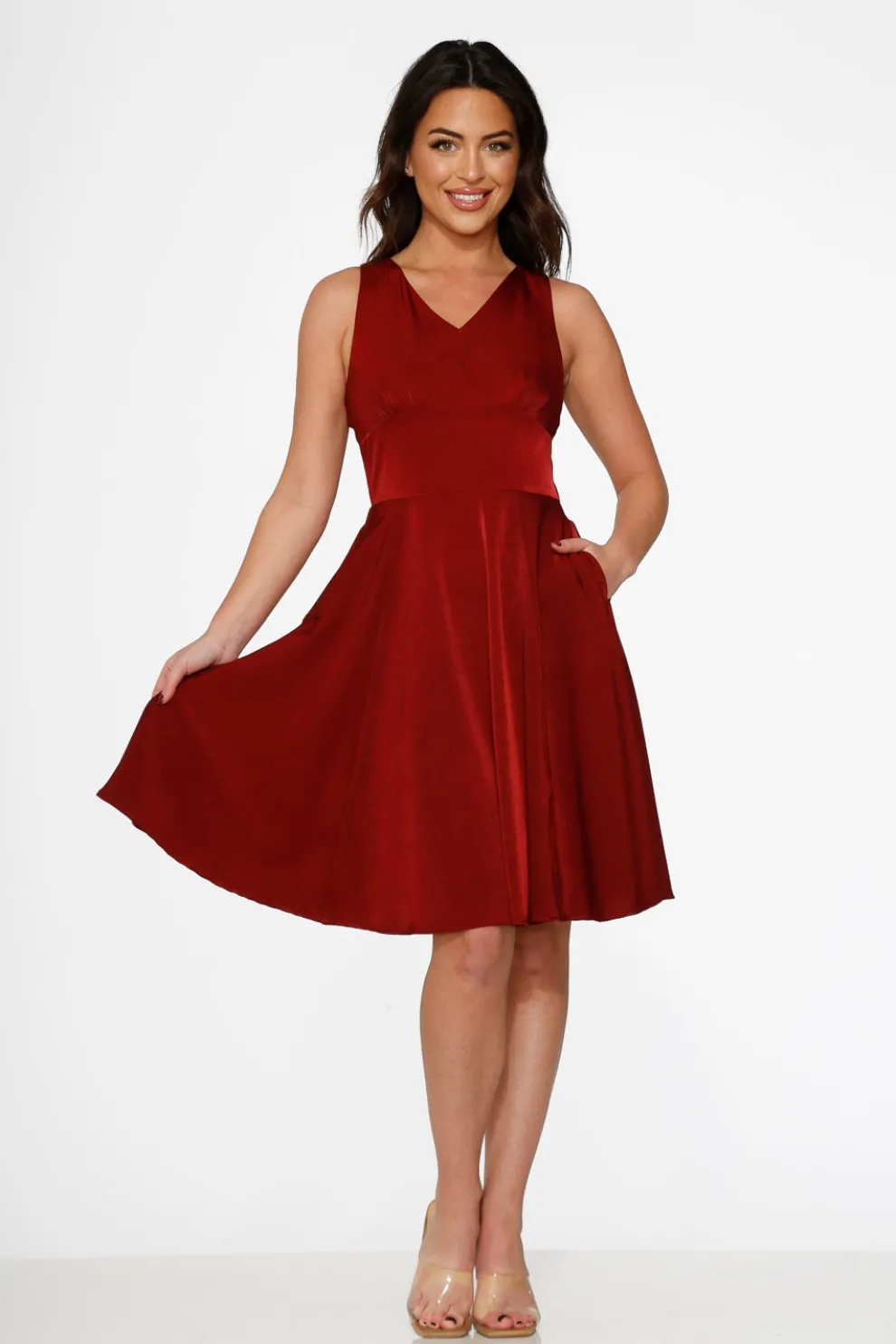 Burgundy Swing Dress