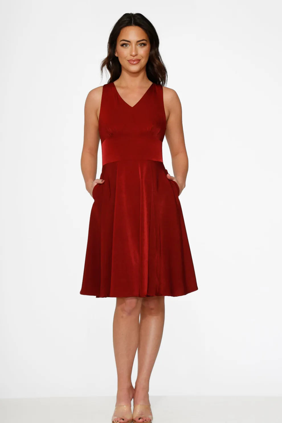Burgundy Swing Dress