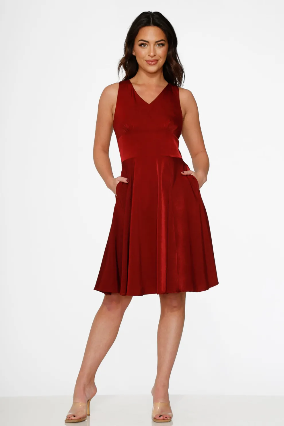Burgundy Swing Dress