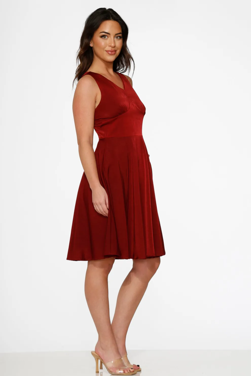 Burgundy Swing Dress