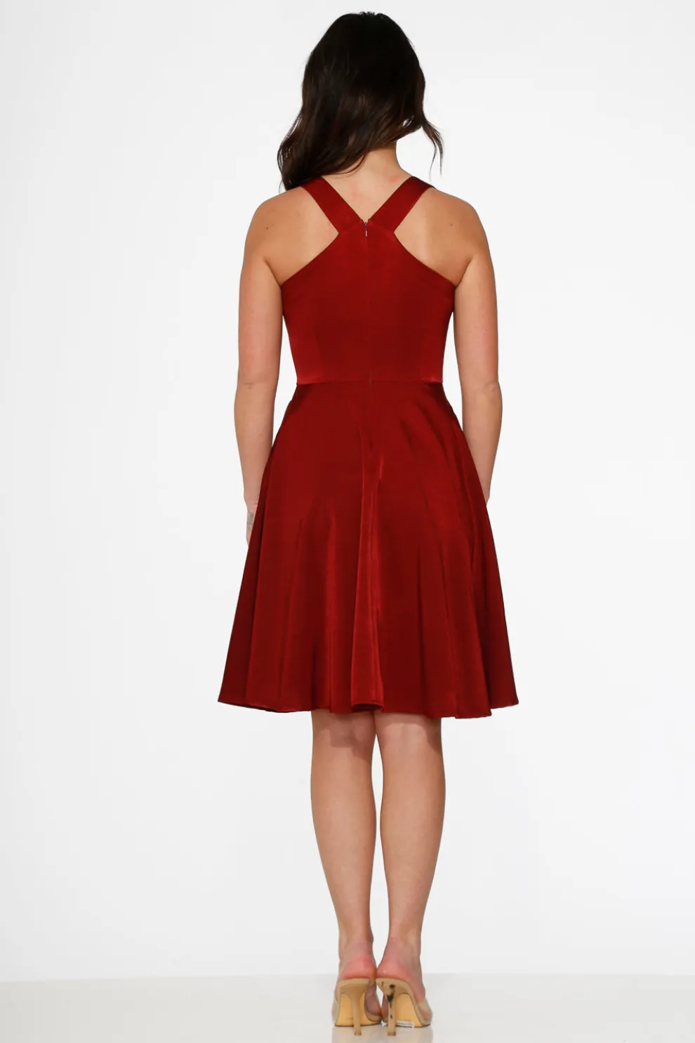 Burgundy Swing Dress