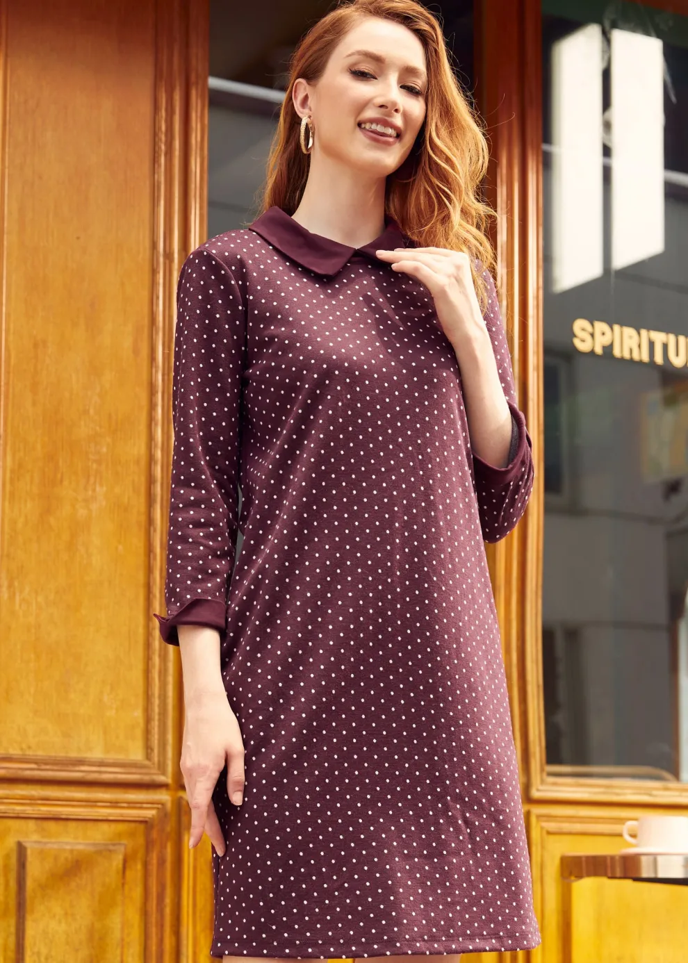 Burn After Reading Collared Shift Dress