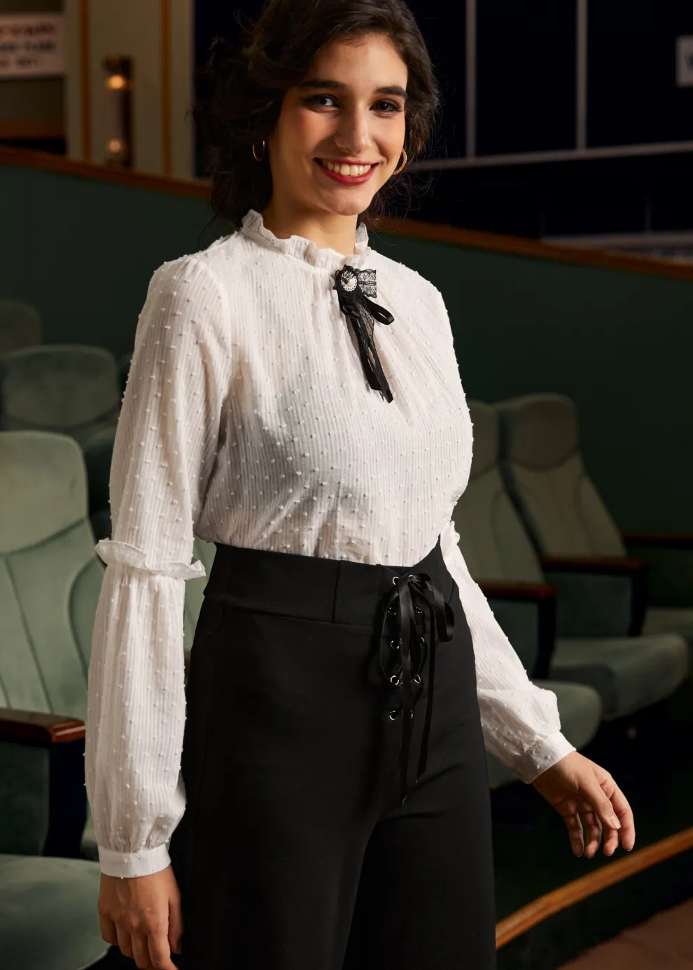 Bygone Beauty Balloon Sleeve Blouse