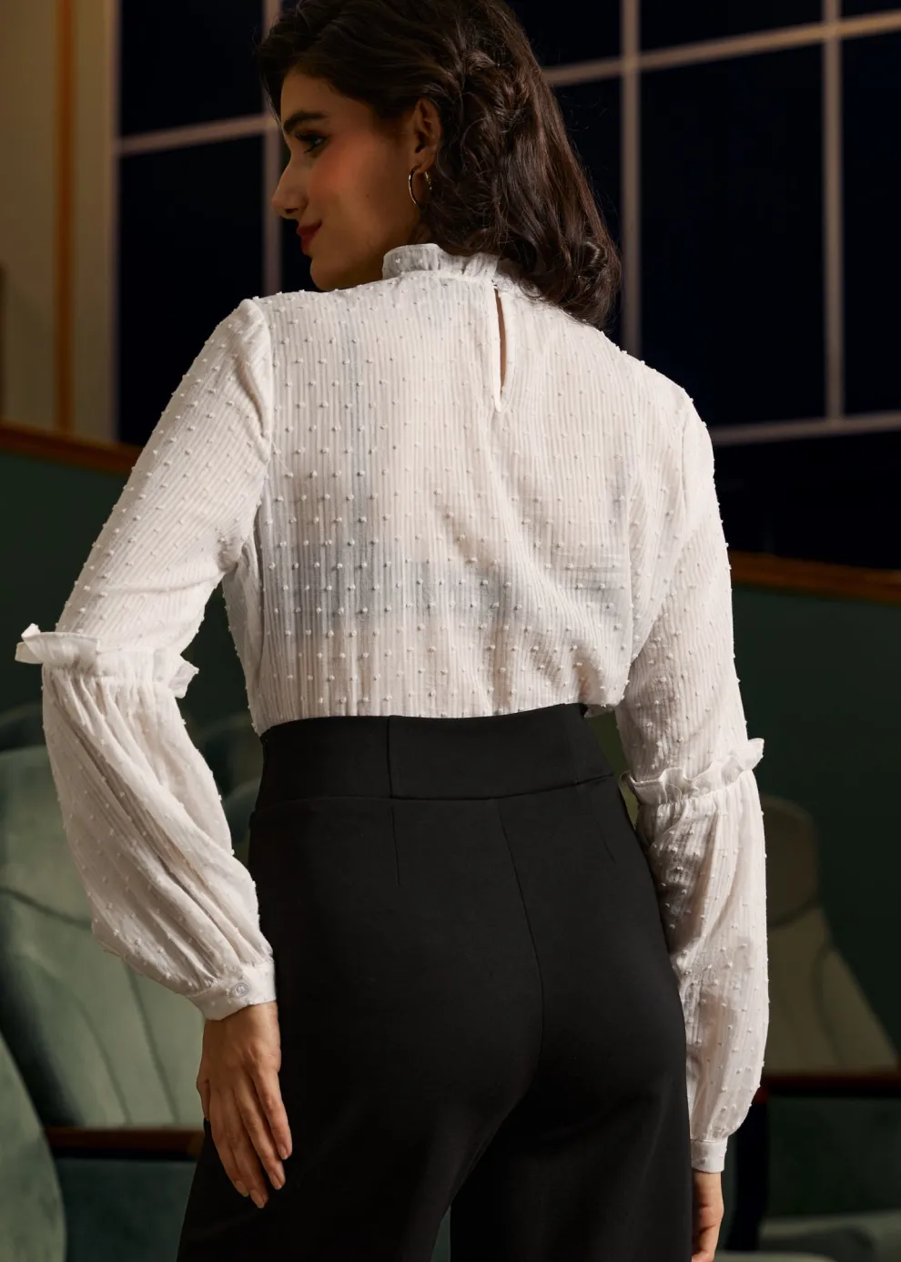 Bygone Beauty Balloon Sleeve Blouse