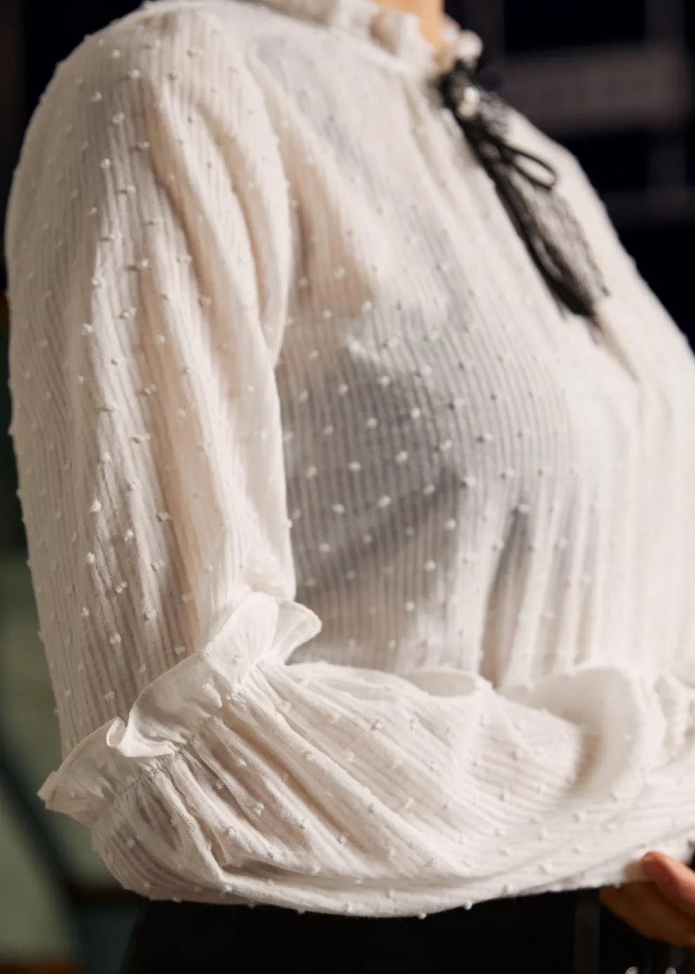 Bygone Beauty Balloon Sleeve Blouse