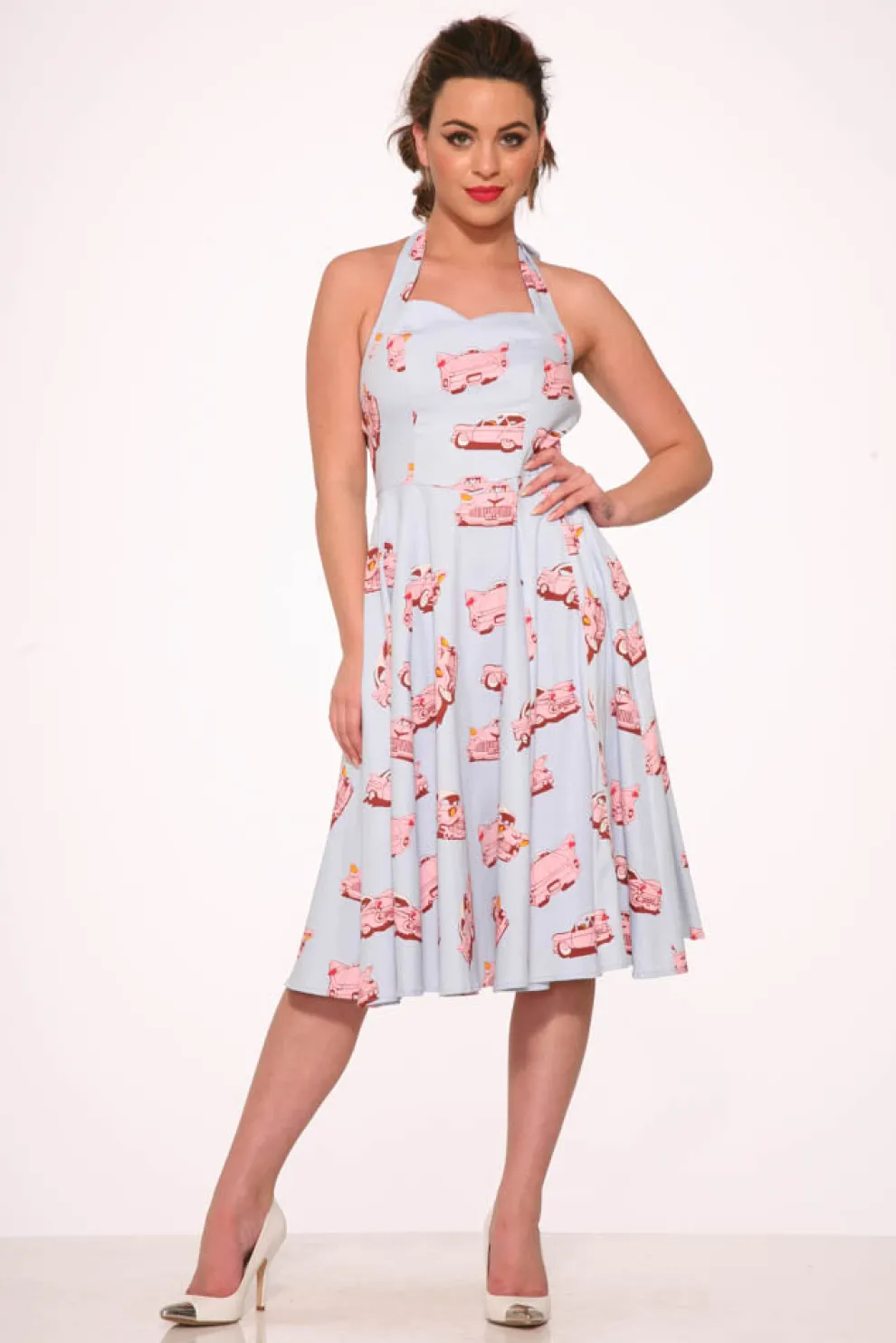 Car Hop Halter Swing Dress
