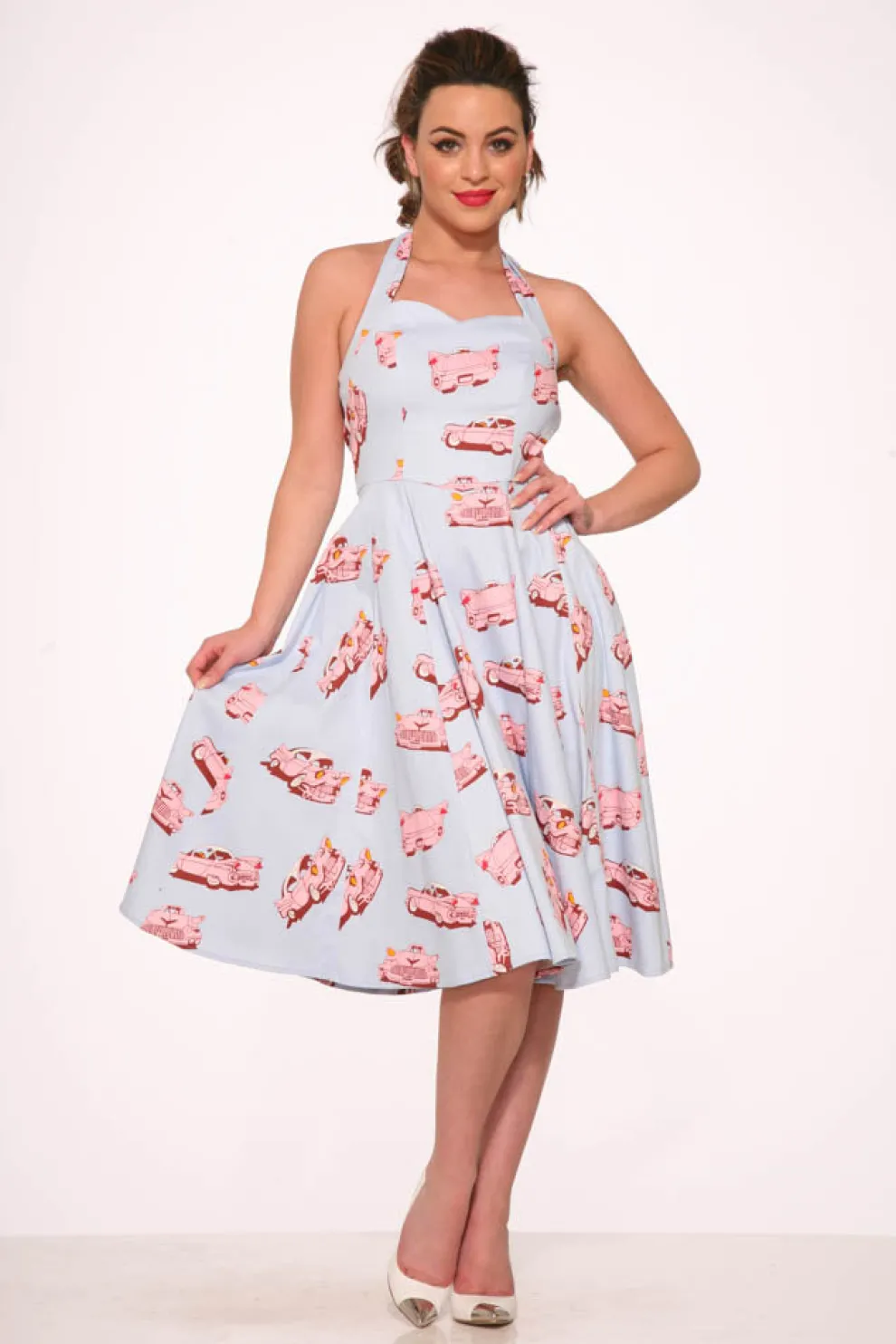 Car Hop Halter Swing Dress
