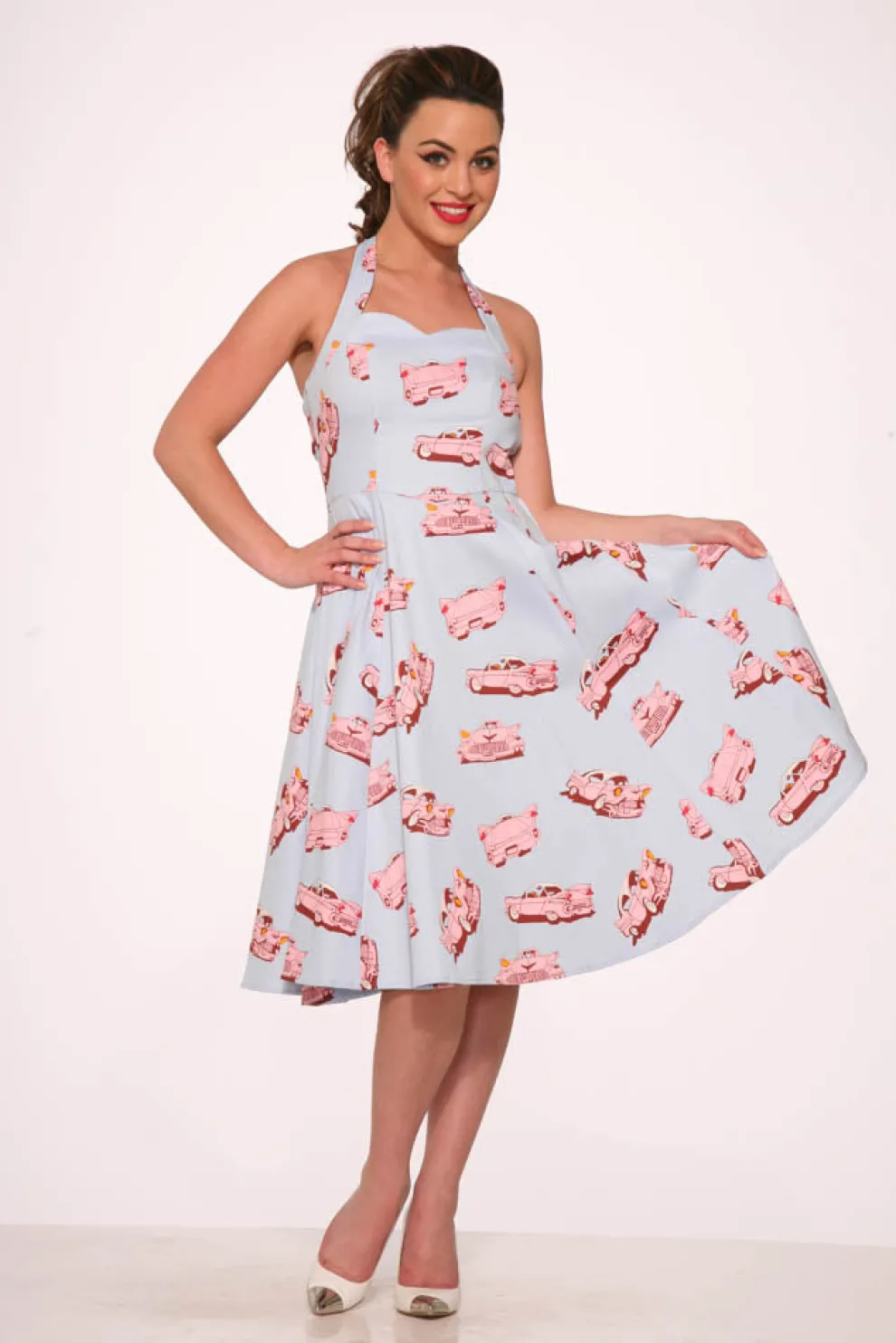 Car Hop Halter Swing Dress