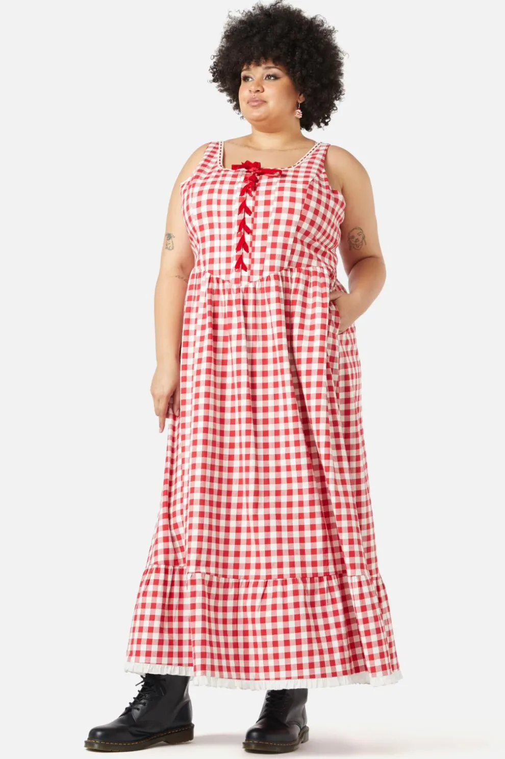Curve Jam Gingham Corset Dress