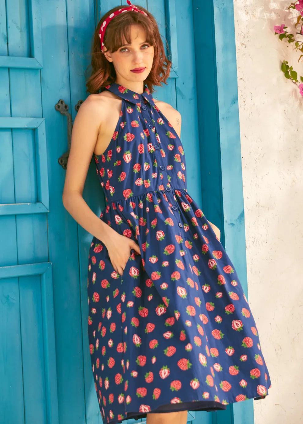 Cutaway Shirt Fit & Flare Dress