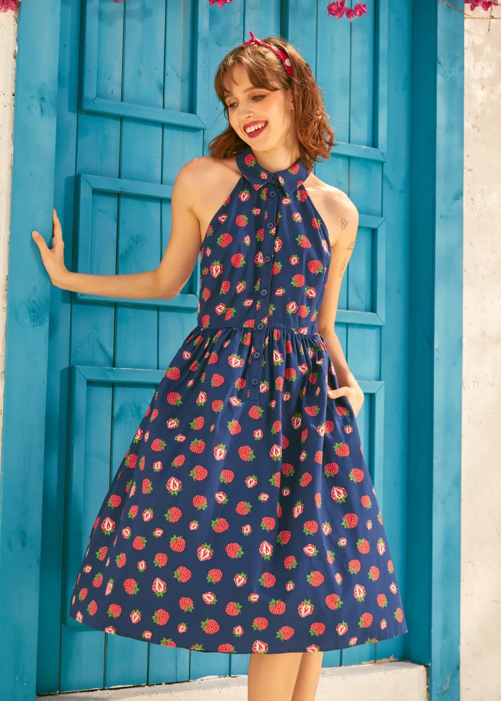 Cutaway Shirt Fit & Flare Dress