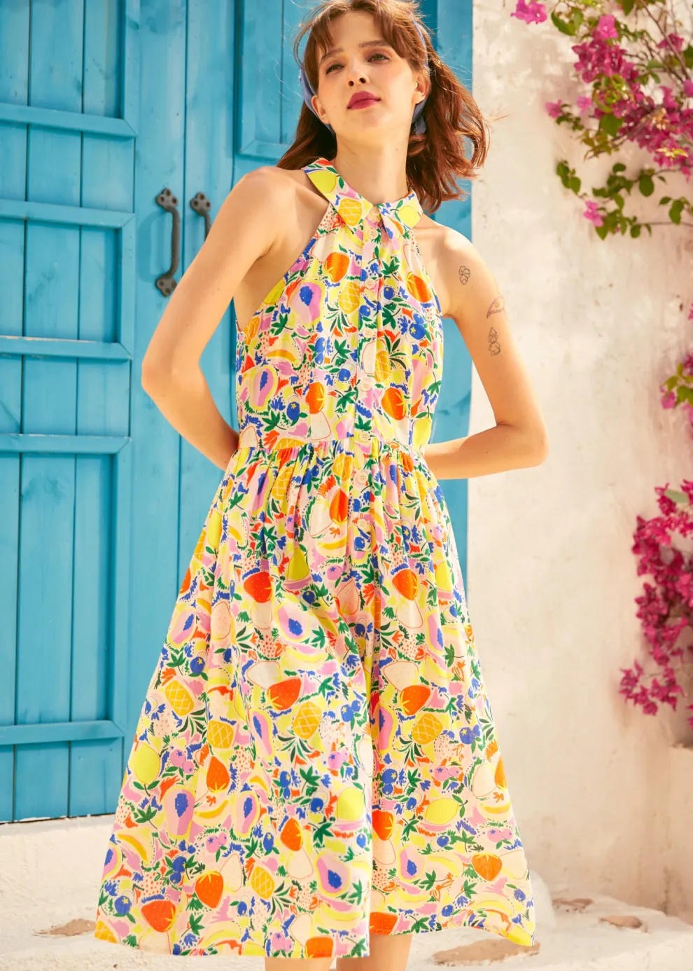 Cutaway Shirt Fit & Flare Dress