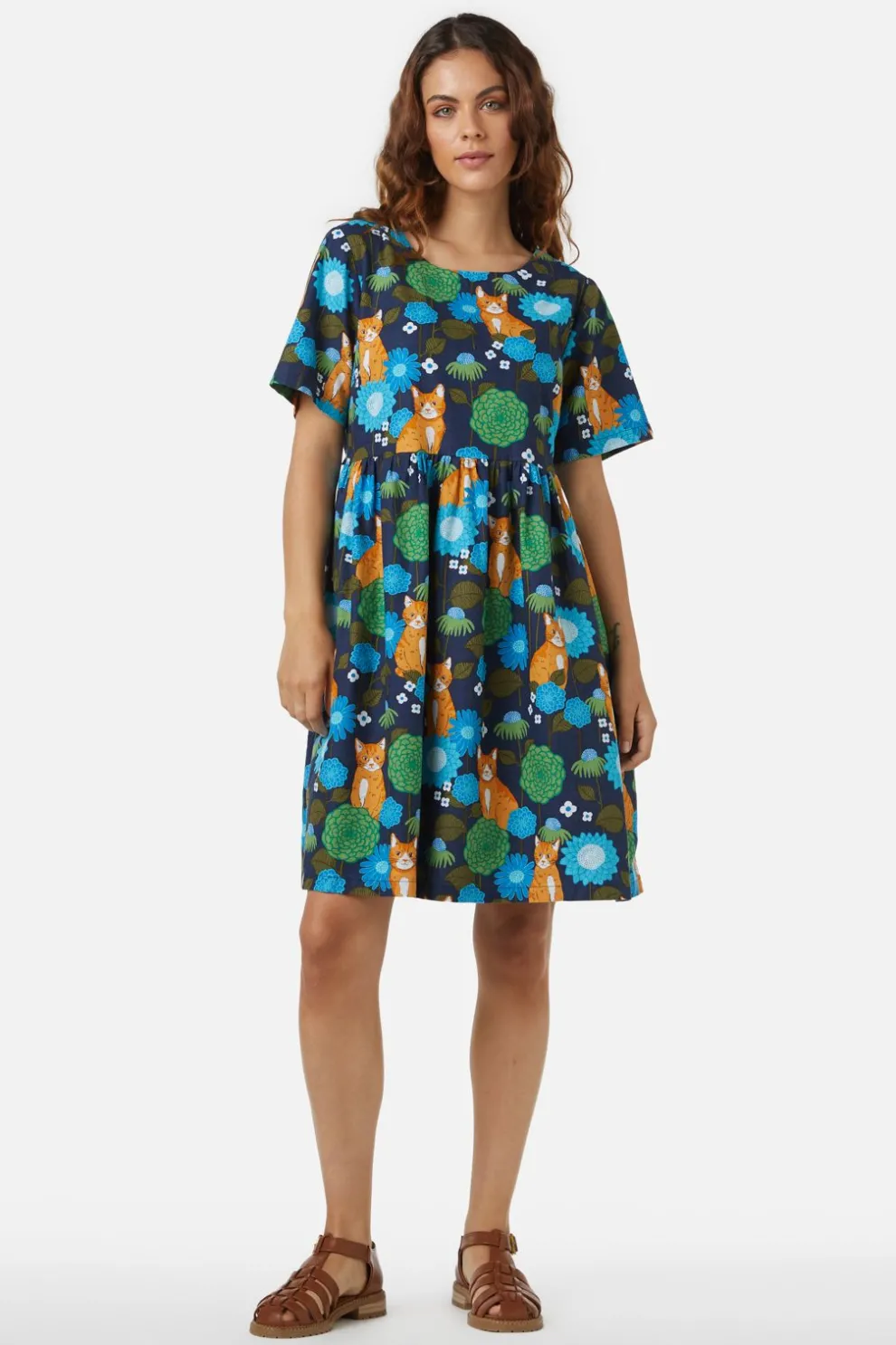 Cute Cat Smock Dress