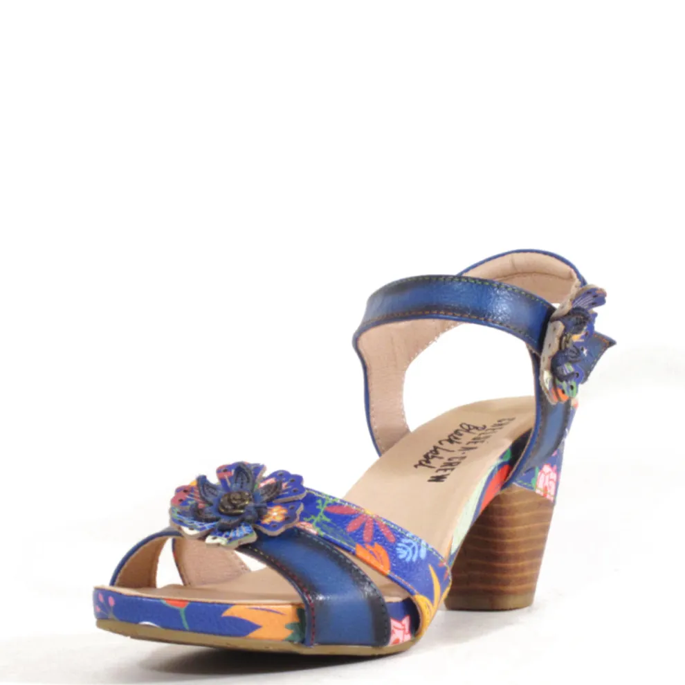 Daphne Retro Floral Heels