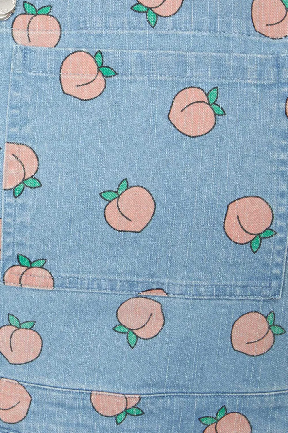 Denim Peach Bib Pinafore Skirtall