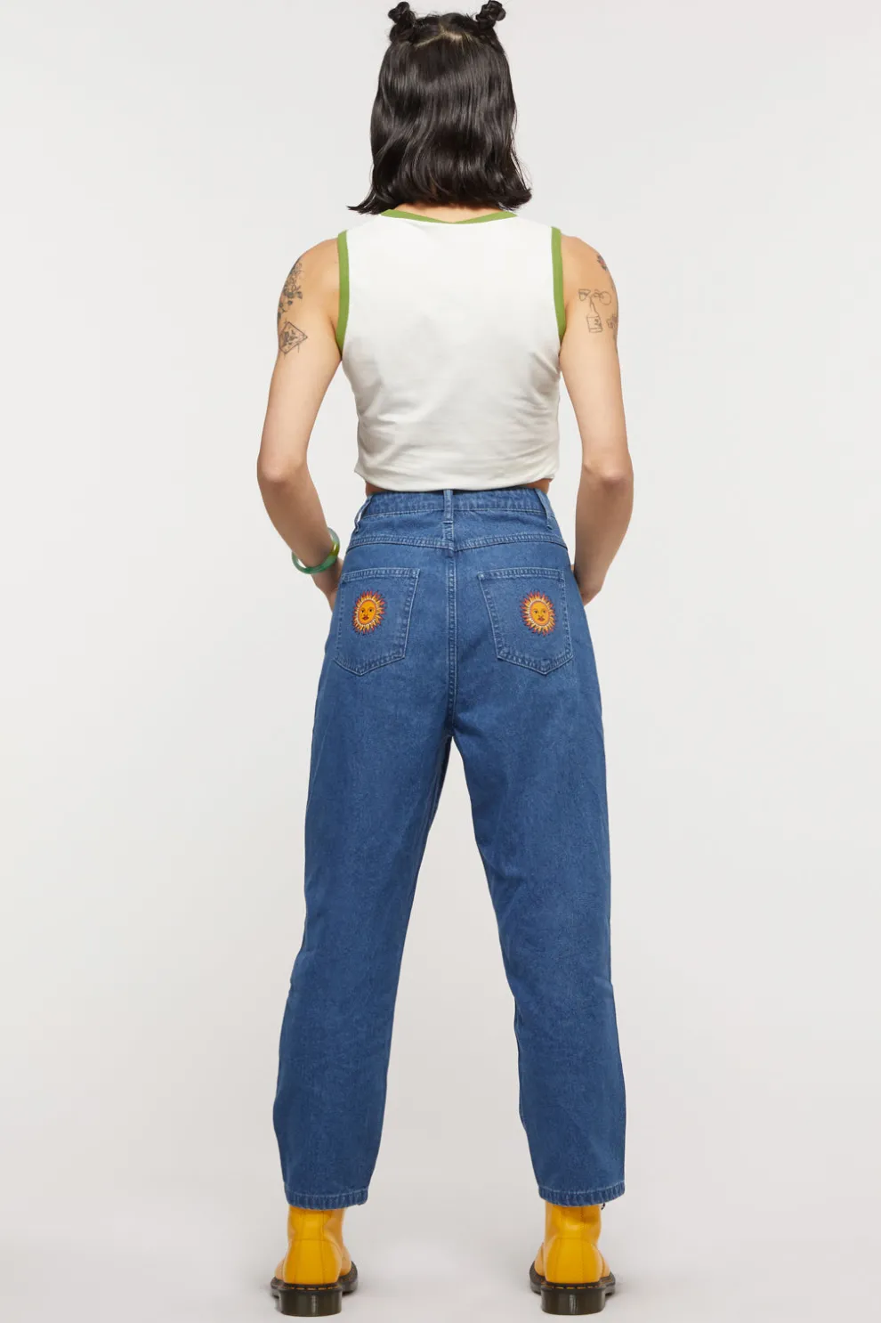 Denim Sun Print Jean