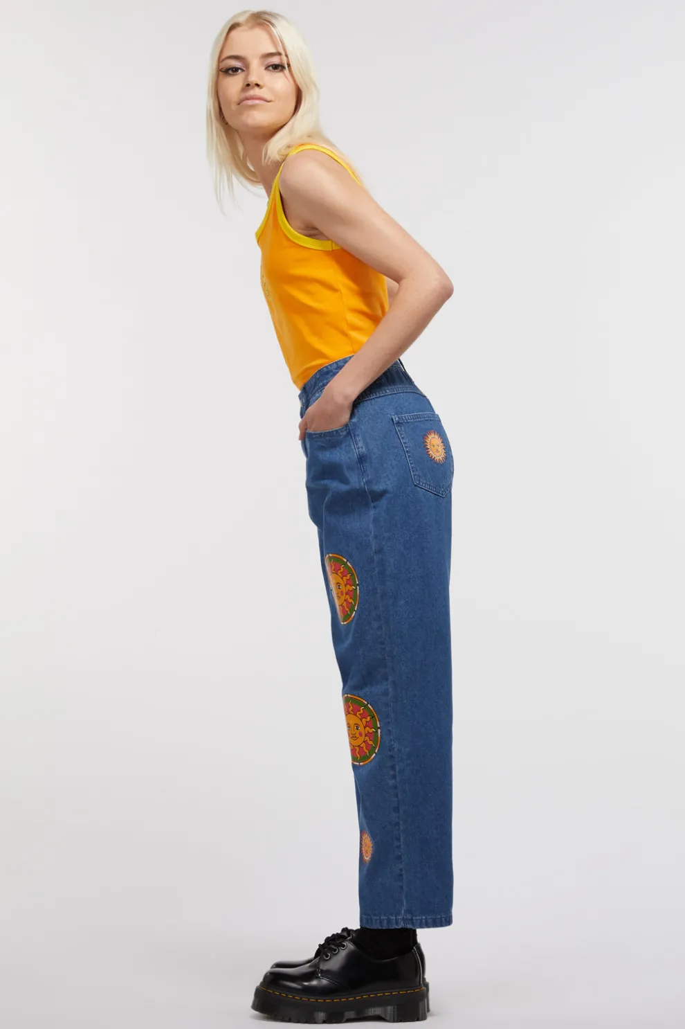 Denim Sun Print Jean