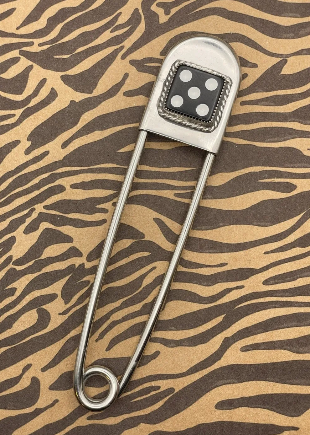 Dice Jumbo Safety Pin Keychain