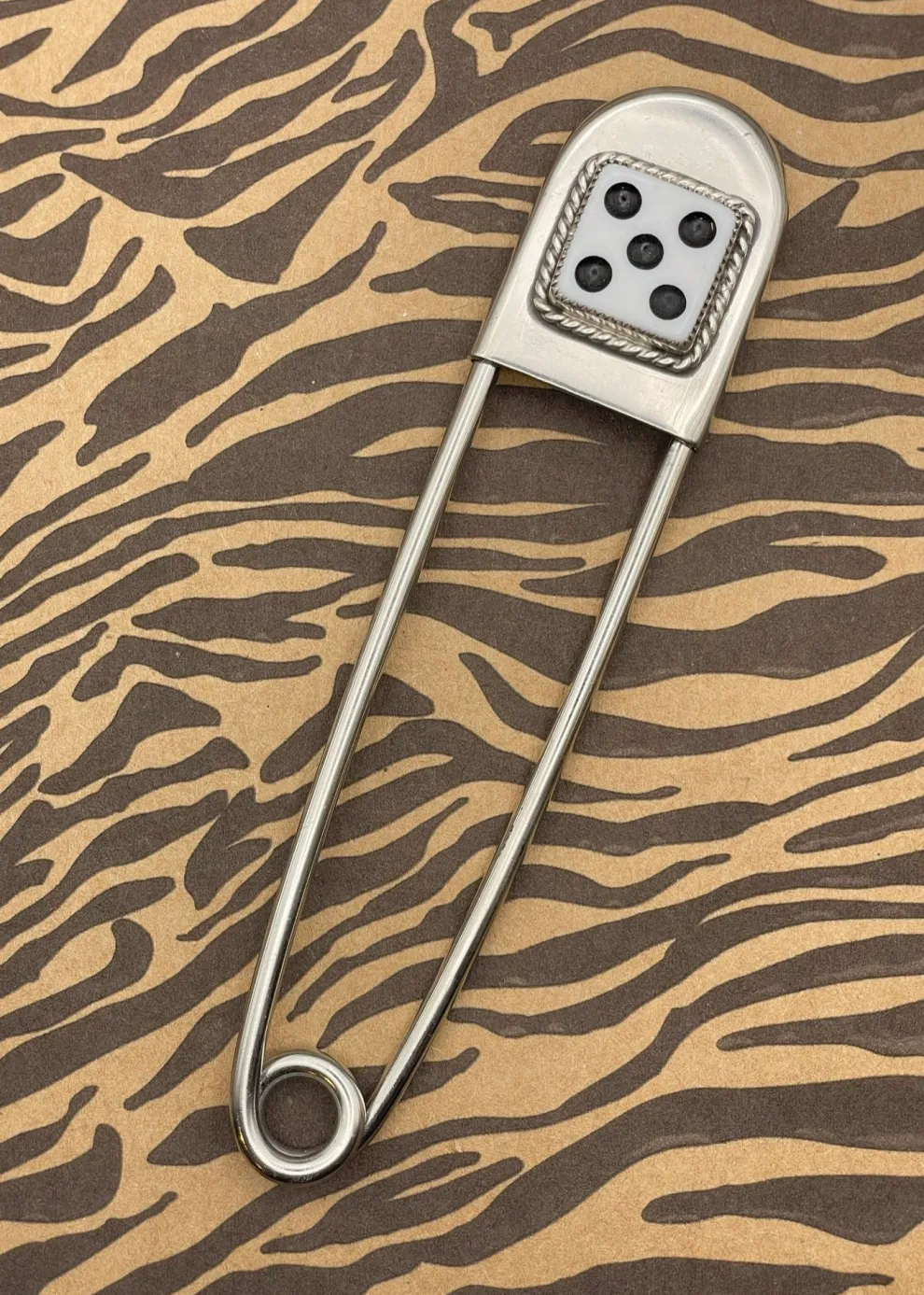 Dice Jumbo Safety Pin Keychain