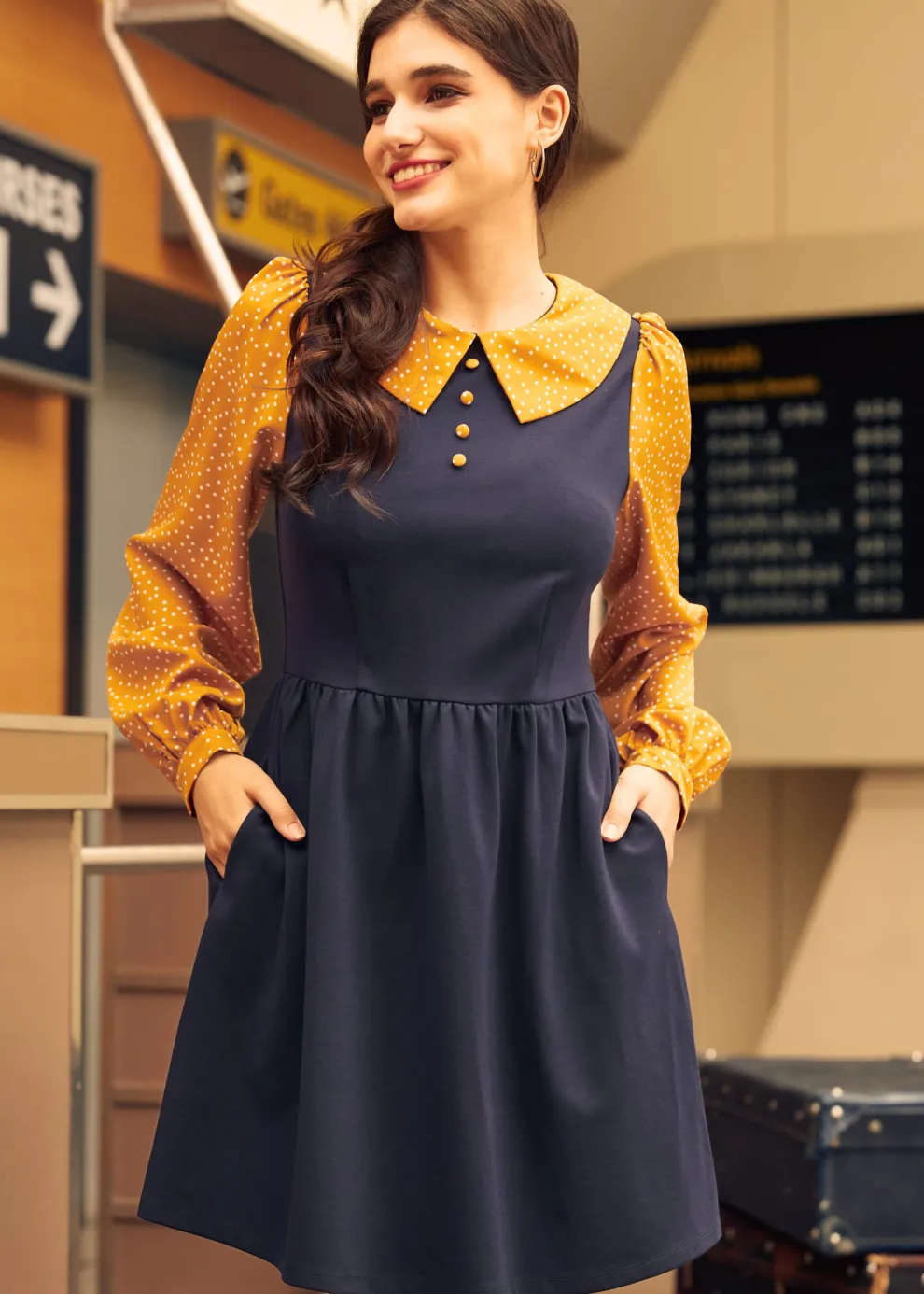 Doo-Wop Daydreamer Contrast Dress