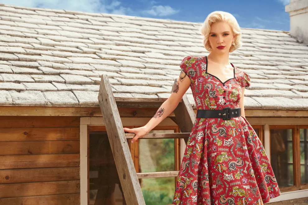 Drive In Delight Fit & Flare Dress