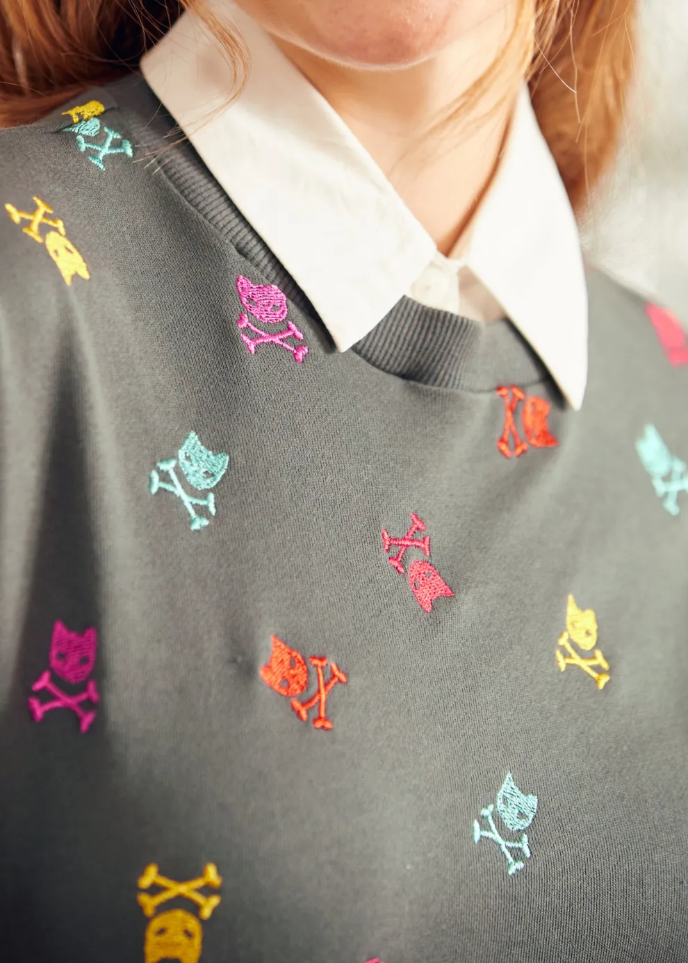 Drive-In Diva Collar Sweatshirt