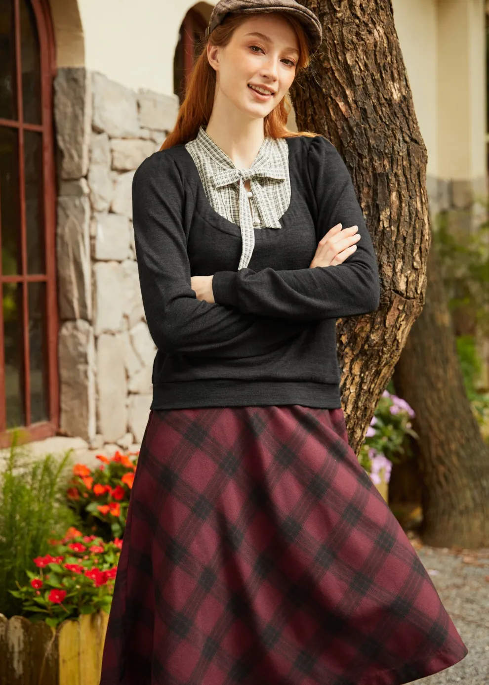 Flow & Function Tie Neck Long Sleeve Top